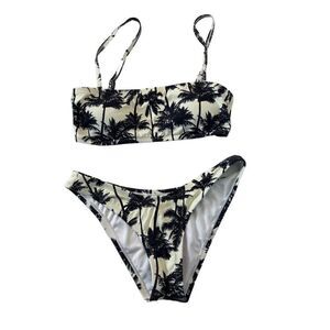 Stylish Womens Palm Tree Print Bikini Set - Size S